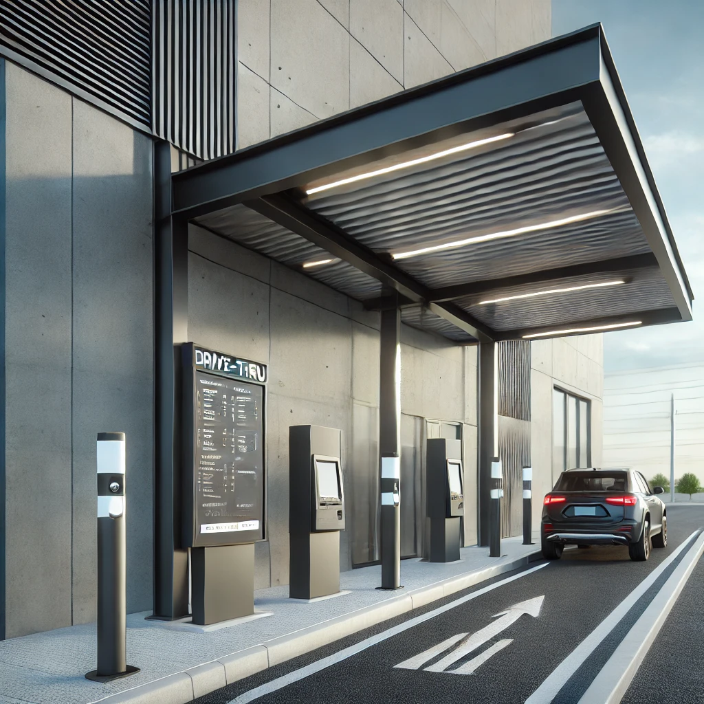 Drive Thru And Coffee Shop Custom Fabricated Metal Awning