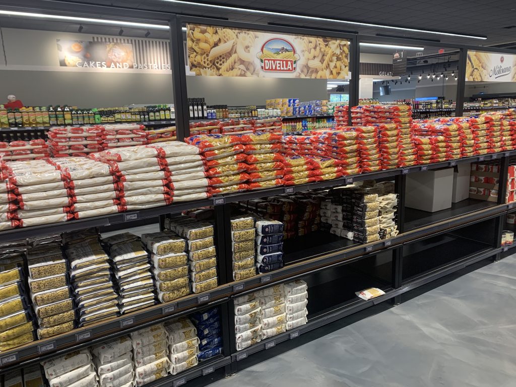 grocery store metal shelving
