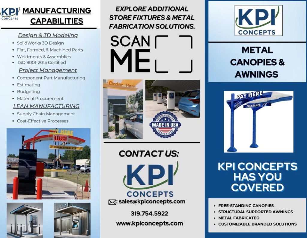 metal canopies and awnings for drive thru and commercial environments