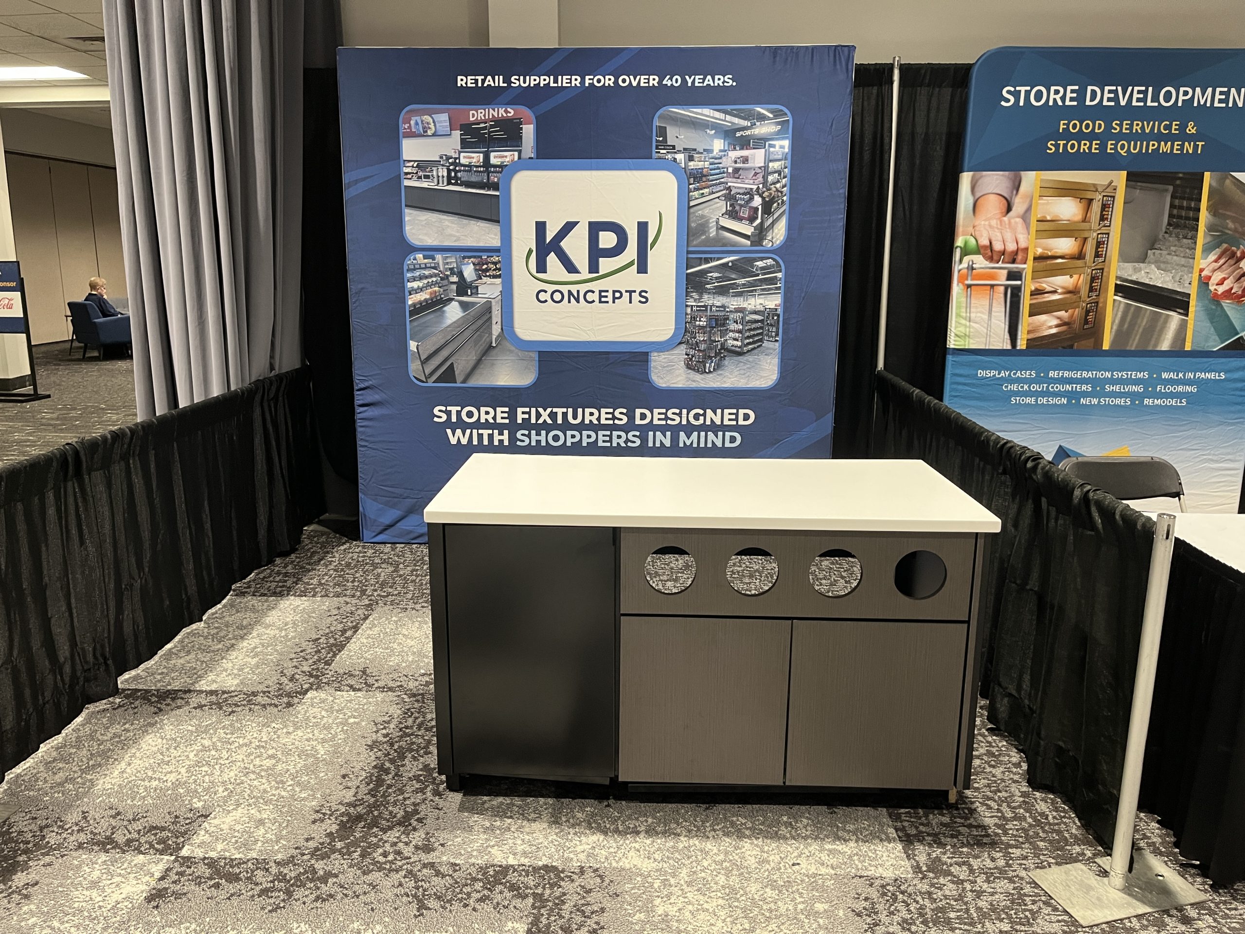 Modular convenience store beverage station cabinet with counter by KPI Concepts
